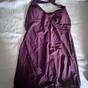 127: NWOT Chic Halter Swim Coverup in Deep Purple